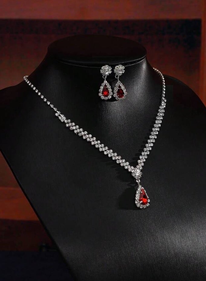 JewelryPalace Amazing Trendy Women's Zirconia Necklace And Earrings Jewellery Set - Image 3