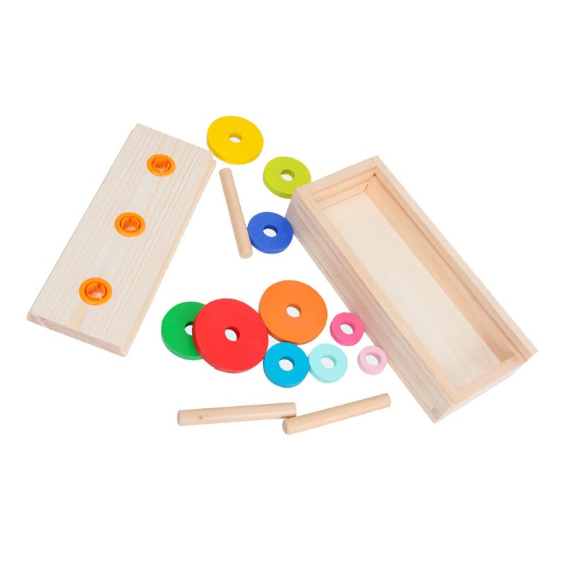 Rings Puzzle Game 10-Layer Small-Sized Robust Wood Construction - Challenging Design Wooden Tower for Elementary School Kids, Home, Schools, Kindergartens - Image 4