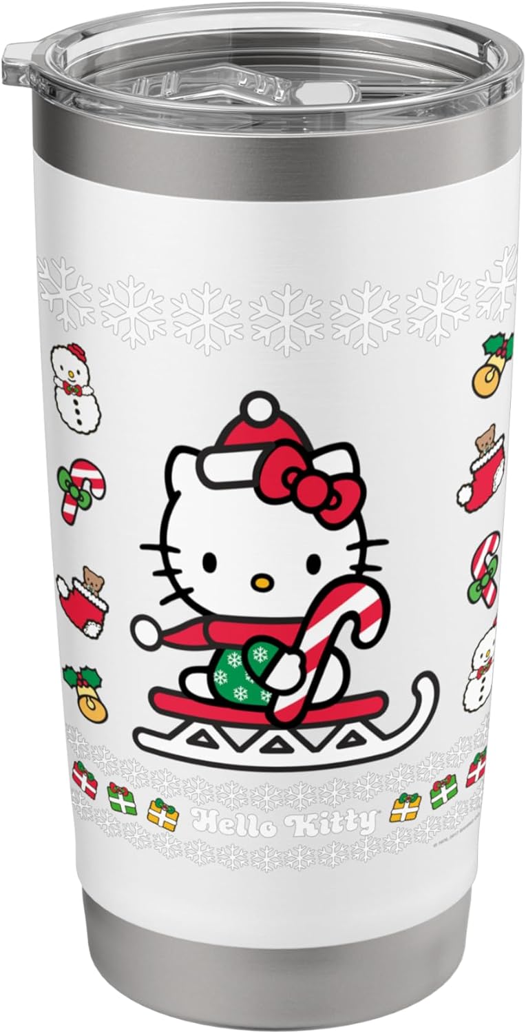 Hello Kitty Hello Kitty Ugly Christmas Sweater Shirt Stainless Steel Insulated Tumbler  - Image 1