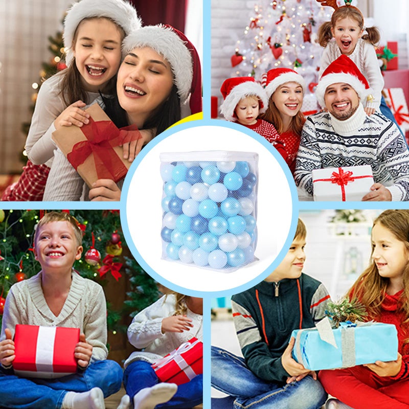 GOGOSO Ball Pits Balls Toddlers 50 100 200 500 Plastics Shape Ball Non-Phthalate Non-BPA Non-Toxic 2.2-Inch Crush Proof Play Balls Pearl Blue Colors  50 Balls - Image 2