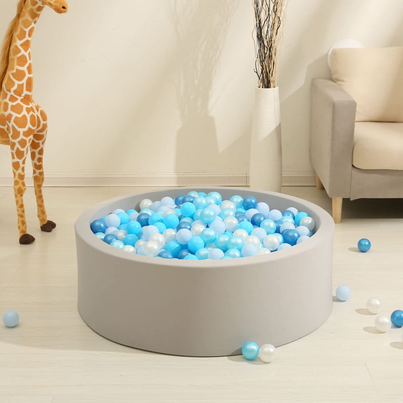 GOGOSO Ball Pits Balls Toddlers 50 100 200 500 Plastics Shape Ball Non-Phthalate Non-BPA Non-Toxic 2.2-Inch Crush Proof Play Balls Pearl Blue Colors  50 Balls - Image 5
