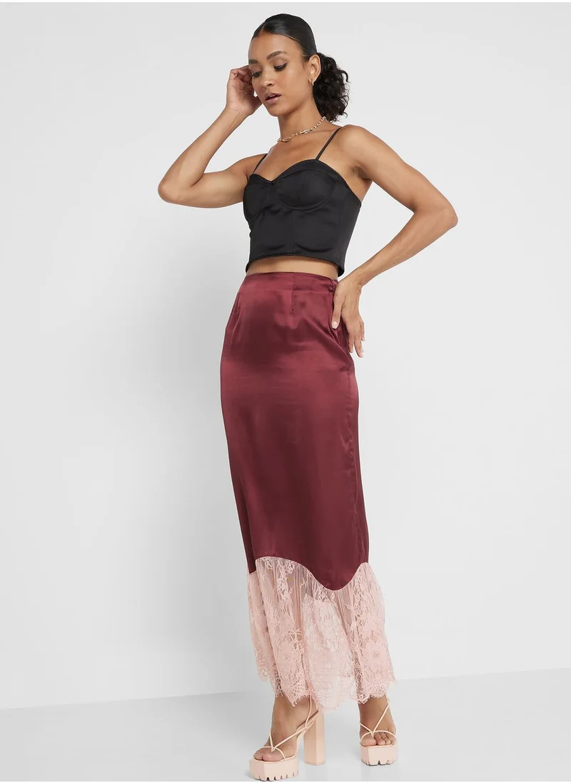 TOPSHOP Fringe Hem Skirt