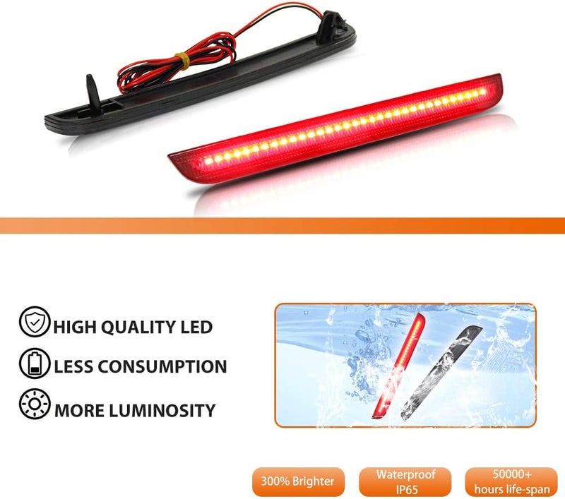 ADIIL Smoked Lens Tail Brake Running Lamps Red LED Reflector Light Kit for 2015-2022 Dodge Challenger - Image 2