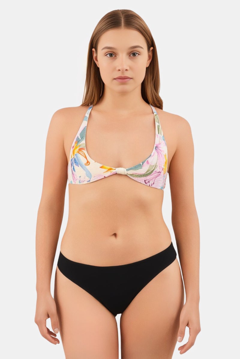 Billabong Women Floral Print Bikini Top, Multicolor - Image 1