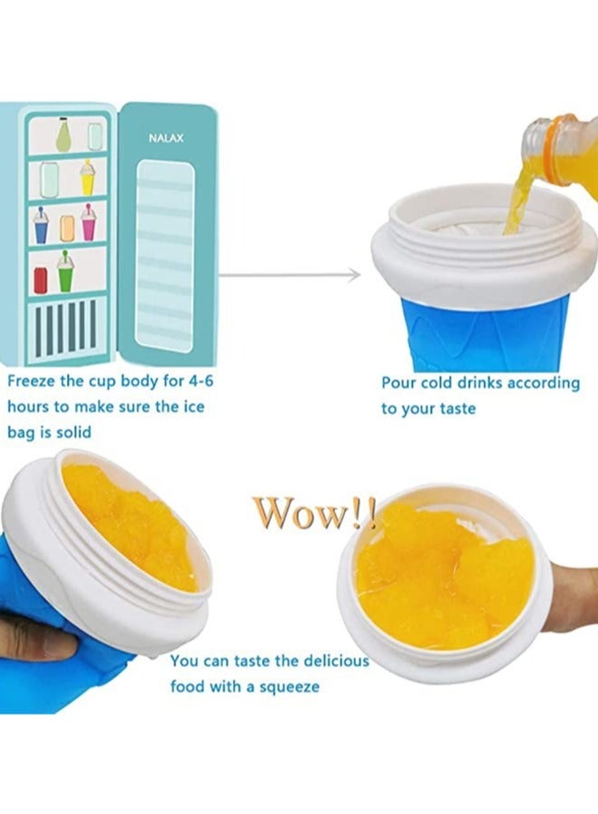 Slushy Maker Silicone Cup Quick Frozen Smoothies Slushy Ice Cream Maker Smoothie Pinch Ice Cup (Green)