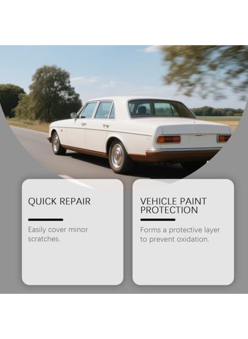 SYOSI Car Touch Up Paint Pen - Exact Color Match Scratch Repair Kit for Cars, Motorcycles & More - Quick Drying, UV Resistant & Waterproof - Easy to Use 2-in-1 Brush & Nib Design (White，12ml) - Image 3