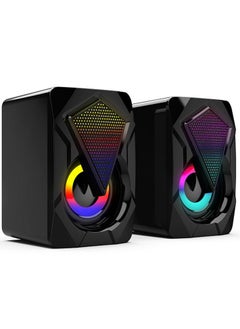 Generic Computer Speakers USB computer, audio, portable, home office, gaming, gaming, desktop, RGB speaker, dazzling color, wired and loud volume  - Image 2