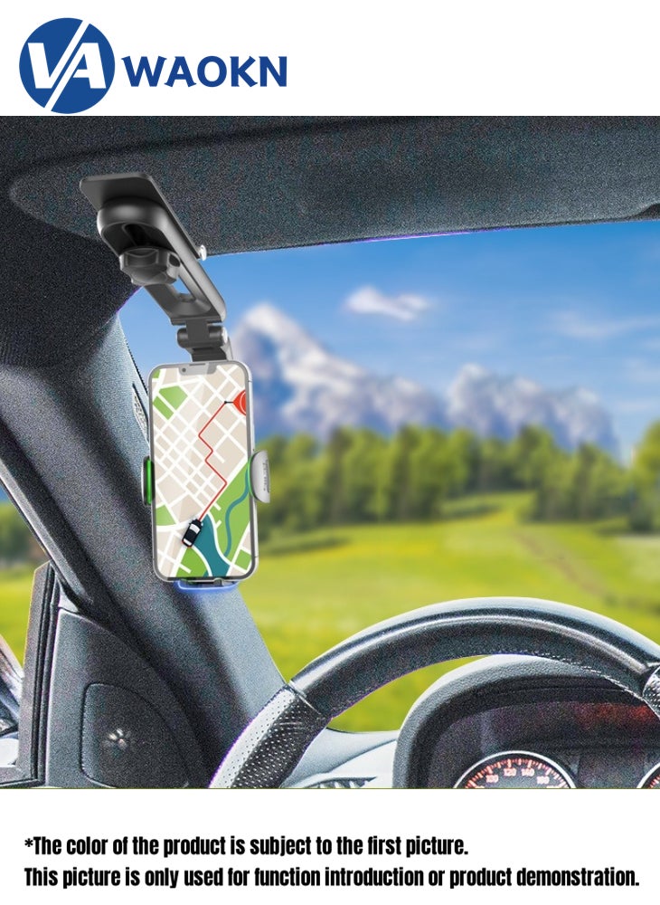 WAOKN New High-end Center Console Sun Visor Clip on Car Phone Holder Multifunctional Phone Holder for Cars 360 Degree Adjustable Viewing Angle - Image 1