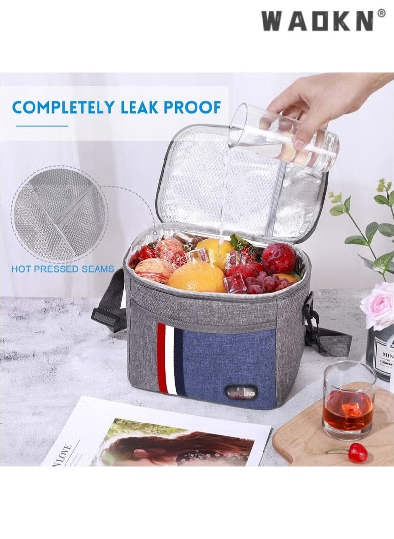 WAOKN Insulated Lunch Bag for Women/Men,LeakProof Adult Lunch Box,Large Capacity Multifunctional Lunch Bag Insulated Lunch Box Large Portable Refrigerated Handbag Men And Women Adult Office One-shoulder Handbag Leakproof And Waterproof - Image 2