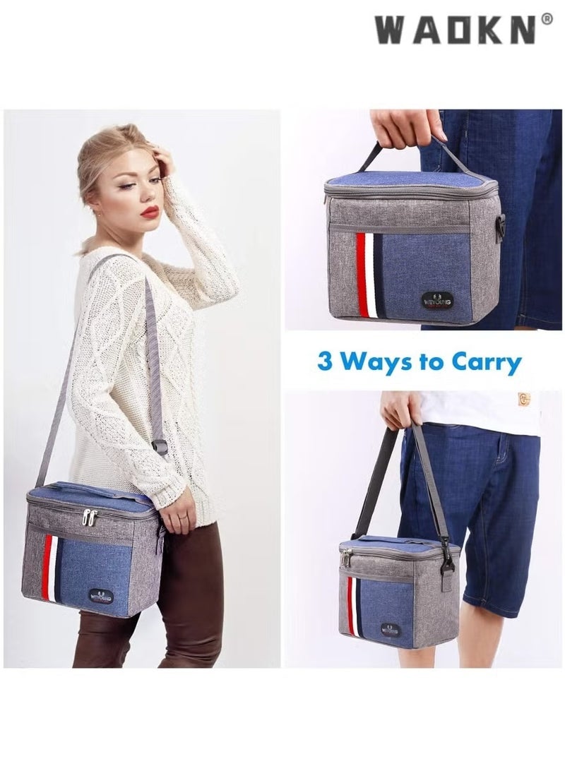WAOKN Insulated Lunch Bag for Women/Men,LeakProof Adult Lunch Box,Large Capacity Multifunctional Lunch Bag Insulated Lunch Box Large Portable Refrigerated Handbag Men And Women Adult Office One-shoulder Handbag Leakproof And Waterproof - Image 4
