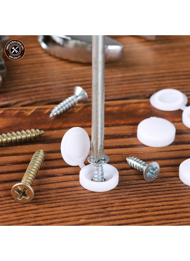 HNYYZL HNYYZL Plastic Hinged Screw Covers Caps, Screw Caps 150 PCS White, Folding Screw Cover Cap, Snap Washer Covers Flip Tops for Covering Screw Heads, Screw Protection (M)  - Image 4