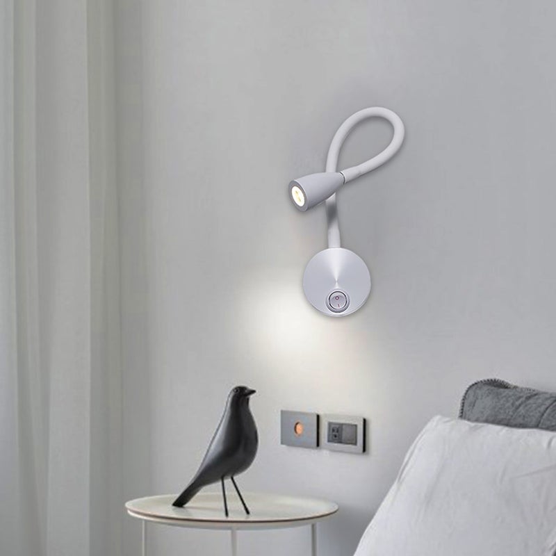 Wall Lamp 3W Flexible Hose Bedside Lamp Modern Reading Light Bedside Lamp - Image 2