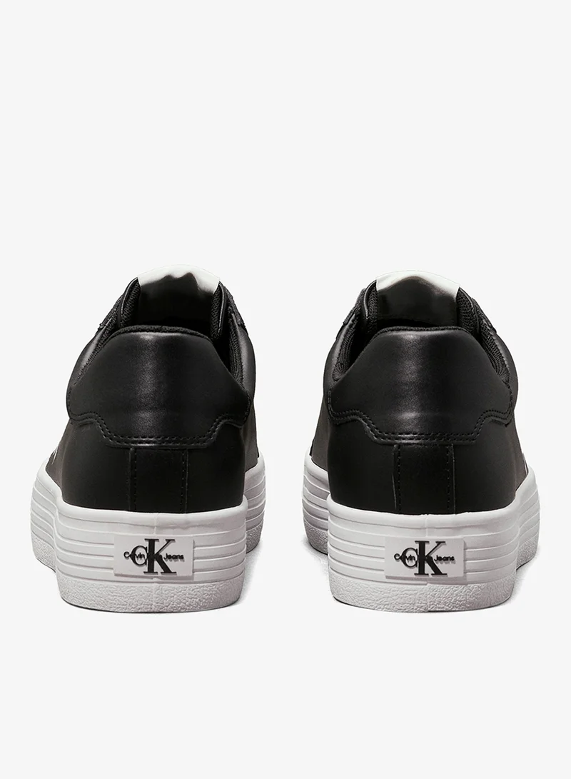 Calvin Klein Jeans black Leather Platform Sneakers for Women | Best Price UAE