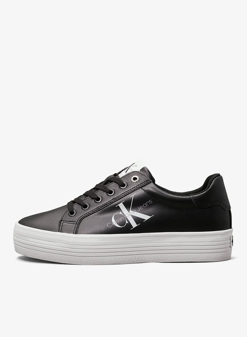Calvin Klein Jeans black Leather Platform Sneakers for Women | Best Price UAE