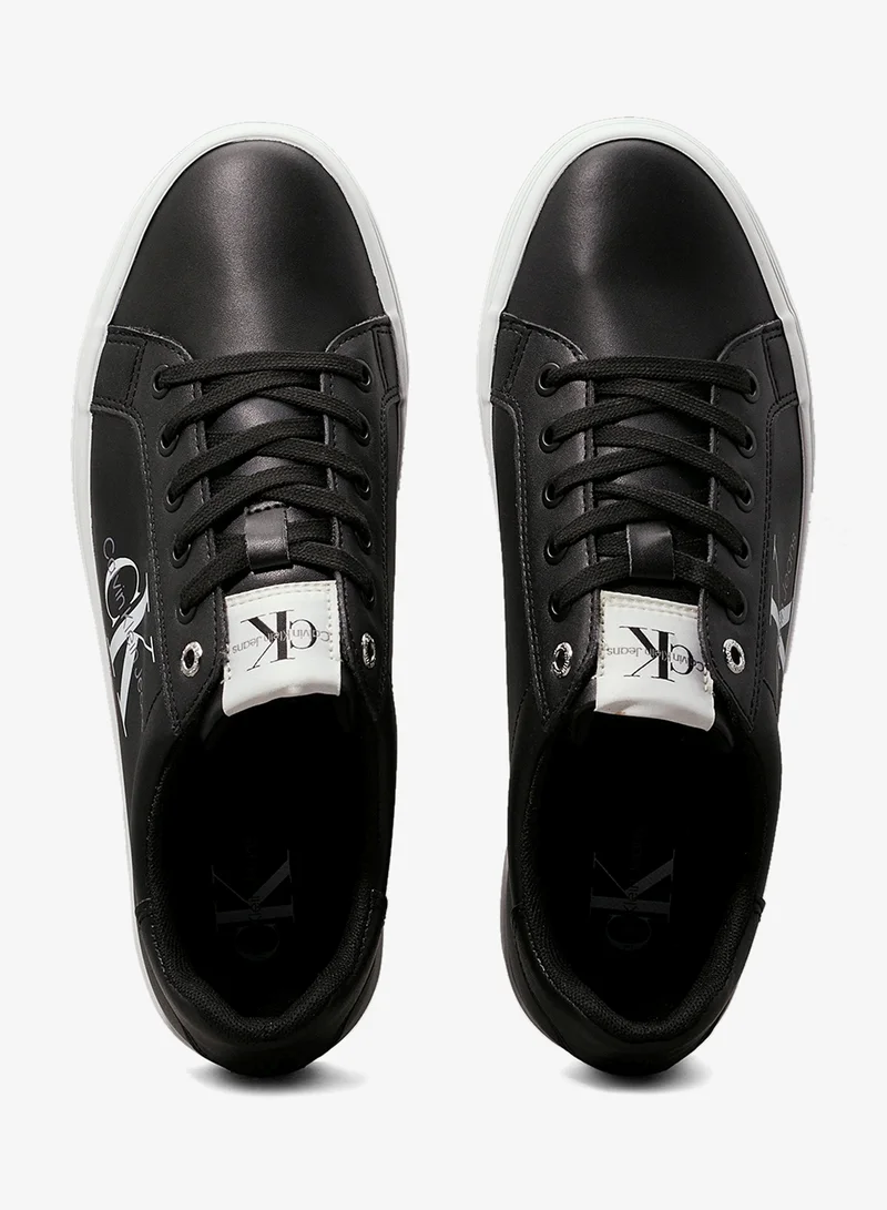 Calvin Klein Jeans black Leather Platform Sneakers for Women | Best Price UAE