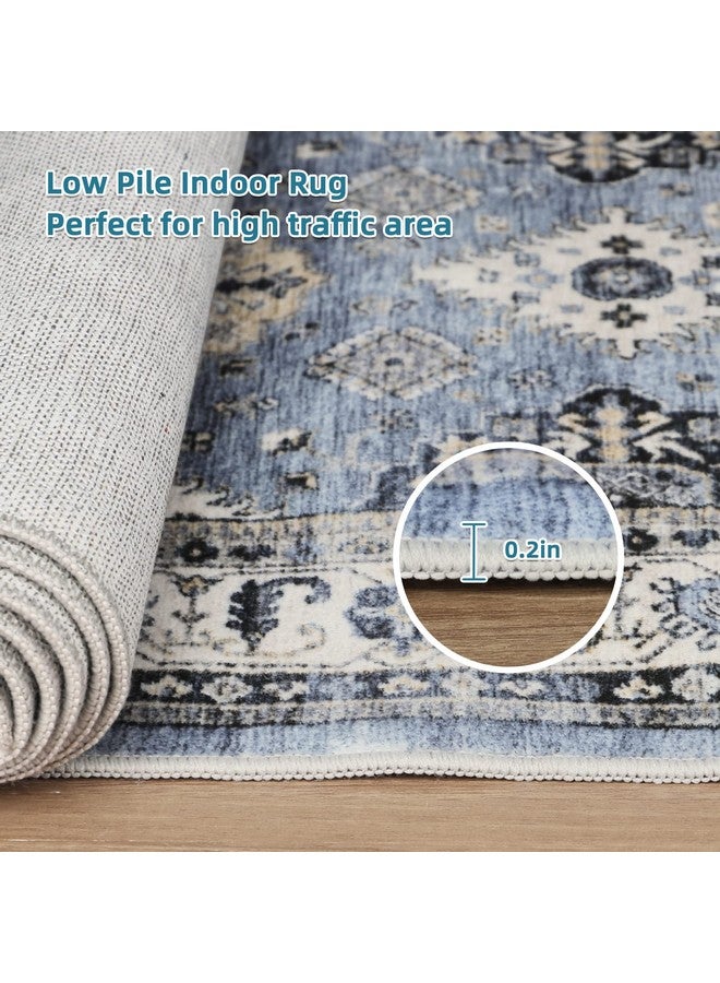 دريبكس سجادة Dripex Vintage Runner مقاس 2x8 قابلة للغسل ومزينة بزخارف شرقية، سجادة مطبخ غير قابلة للانزلاق ومقاومة للبقع، سجادة رفيعة قابلة للطي لمدخل غرفة المعيشة وغرفة النوم - Image 4