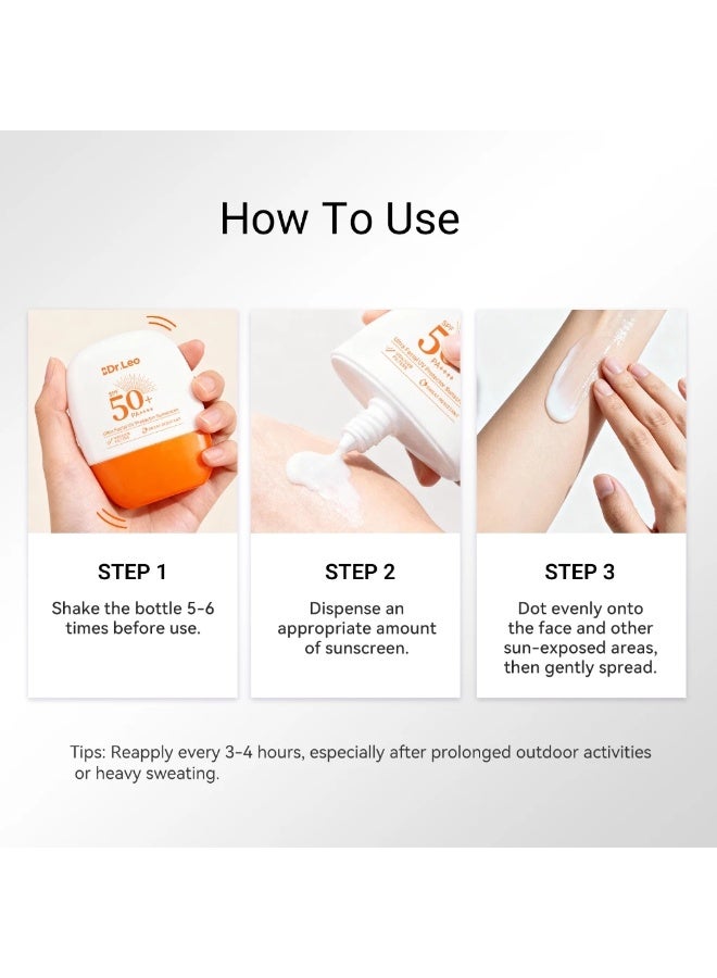 دكتور ليو واقي شمس دكتور ليو SPF50+ PA++++ للوجه 30 جم | حماية عالية من أشعة UVA و UVB | واقي شمس مضاد للشيخوخة ومفتح للبشرة | ترطيب وحماية يومية لجميع أنواع البشرة | تركيبة خفيفة غير دهنية - Image 3