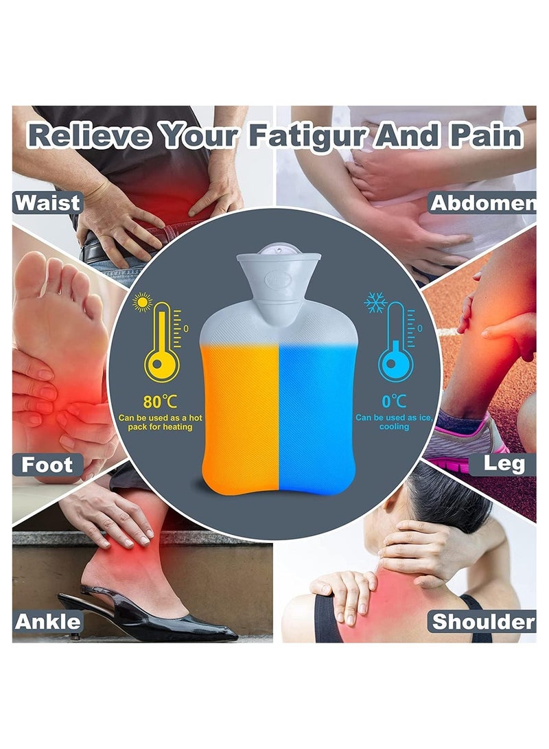 فروغ قربة الماء الساخن بغطاء فرو خارجي ,زجاجة الكمادات الساخنة والباردة ,تهدئة ألام الطمث وبرودة الأطراف وألام العظام وسخونة الجسم متعددة الاستخدامات,ازرق - Image 4