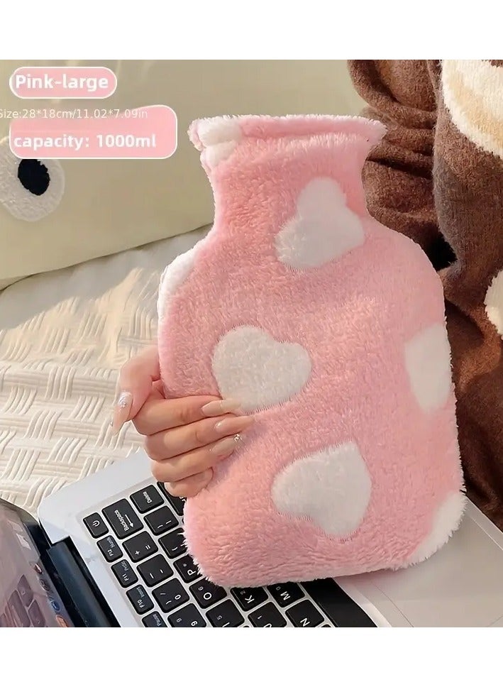 فروغ قربة الماء الساخن بغطاء فرو خارجي ,زجاجة الكمادات الساخنة والباردة ,تهدئة ألام الطمث وبرودة الأطراف وألام العظام وسخونة الجسم متعددة الاستخدامات,ازرق - Image 5