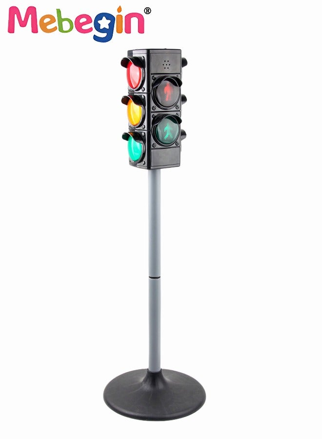 MEBEGIN - Simulated Traffic Sign Light Toy with Sound, Traffic Signal Light Model, Crosswalk Signal for Pretend Play, Mini Stop Light Lamp, Early Education Toy, Height Adjustable, Perfect Party Decoration, 3 AAA Batteries Required(Not Included) - Image 1
