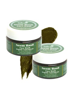 Rustic Art Organic Neem Basil Face Wash Concentrate | Anti Acne, Sulphate Free Cleanser For Women & Men | 50 G (Pack Of 2)  - Image 1