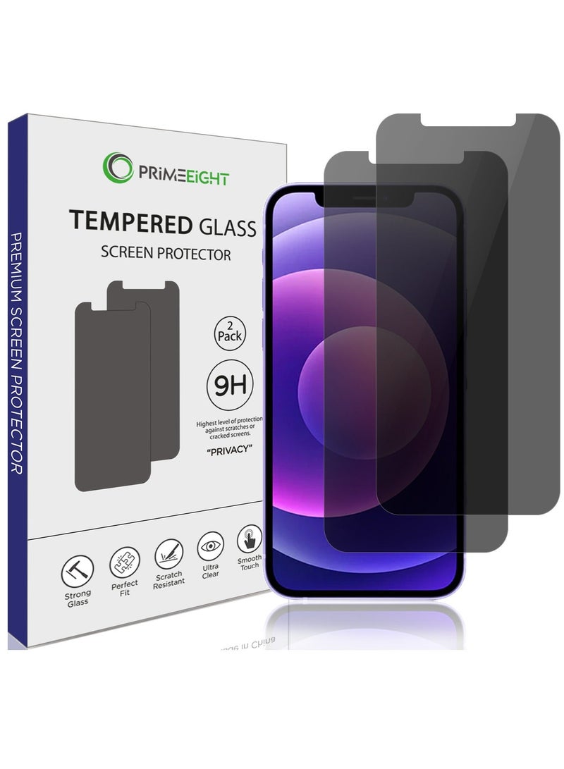 PRIMEEIGHT [2PCS] iPhone 11 Pro/XS/X Privacy Screen Protector 5.8 Inch Display Ultra Thin 9H Hardness Tempered Glass iPhone 11 Pro/XS/X Easy to Install HD Privacy Screen. - Image 1