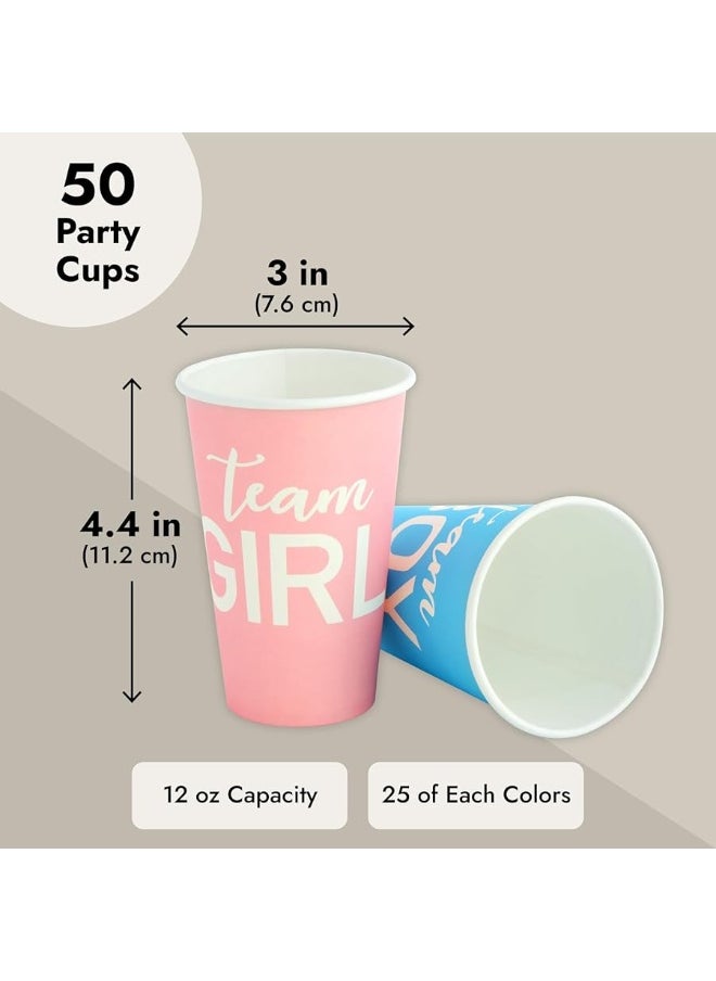Blue Panda - BLUE PANDA Paper Party Cups, Gender Reveal Party Supplies (12 oz, Pink and Blue, 50-Pack) - Image 1