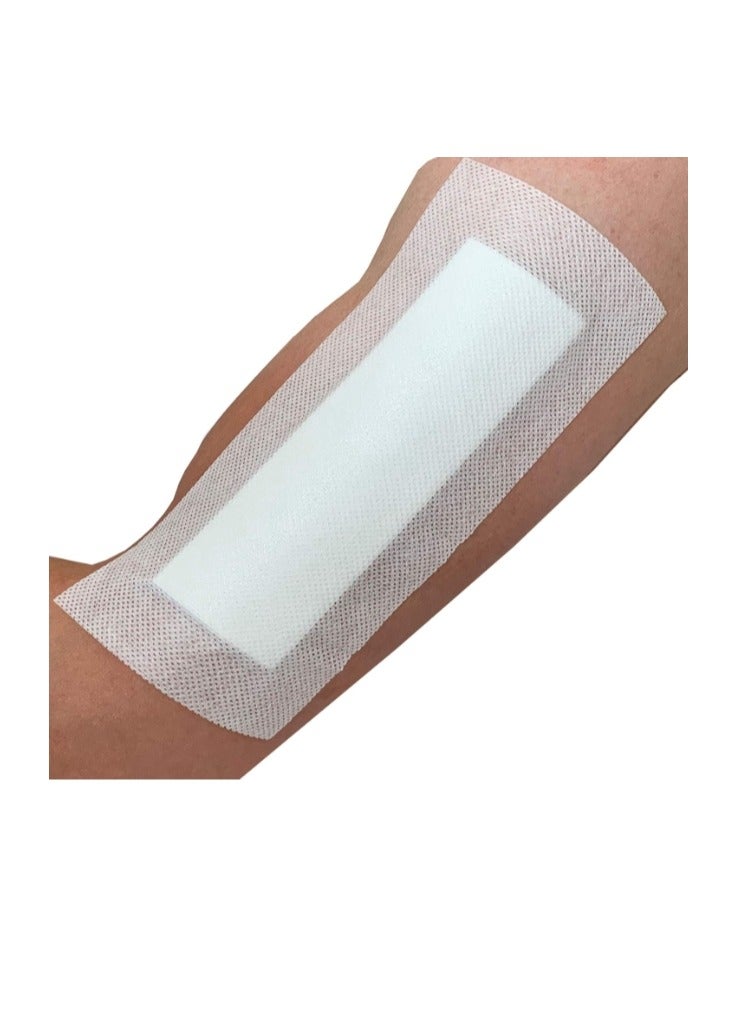 Generic 10 Packs Dressing Wound Bandage Sterile Adhesive Gauze Pads Patches Post Shower Breathable Borders Individually Packed Pouches Tapes 10x20CM  - Image 2