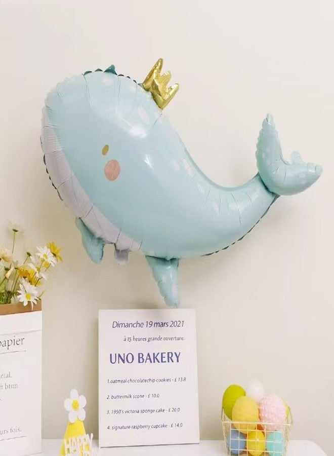 OHLIGEI 2PCS Cute Whale Shape Giant Foil Balloon Blue Whale Balloons For Ocean Animal Under The Sea Party Decoration - Image 3