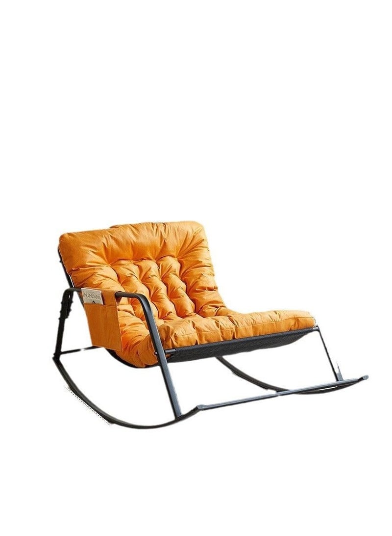 Cool Baby COOLBABY Rocking Chair Rocking Chair Nordic Italian Living Room Household Single Leisure And Comfortable Cloth Sofa Chair for Bedroom Balcony Orange - Image 1