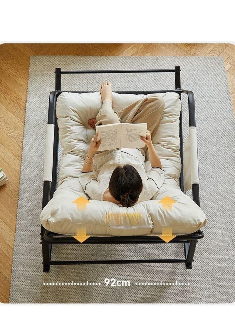 Cool Baby COOLBABY Rocking Chair Rocking Chair Nordic Italian Living Room Household Single Leisure And Comfortable Cloth Sofa Chair for Bedroom Balcony Orange - Image 4