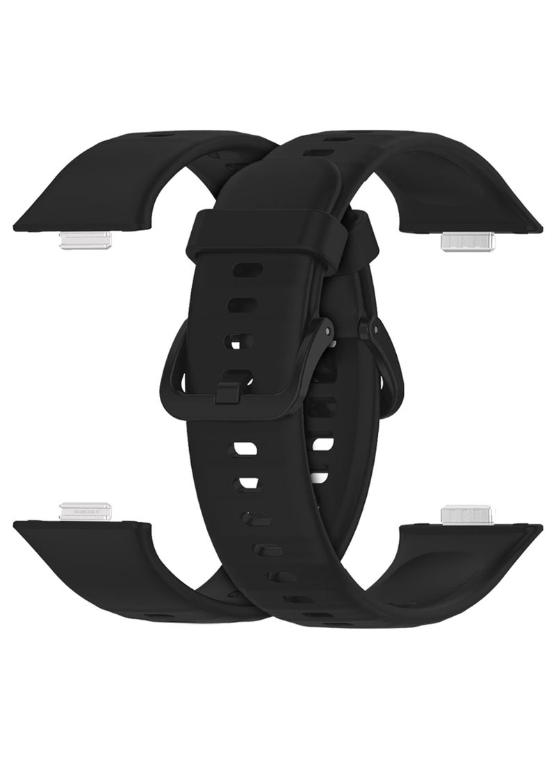 CATANES Wristband for Huawei Watch Fit 3/Fit 4/Fit 4 Pro Bands, Silicone Bracelet Quick Release Arm Band, Replacement Smartwatch Band Quick Release Sport Straps - Black - Image 1