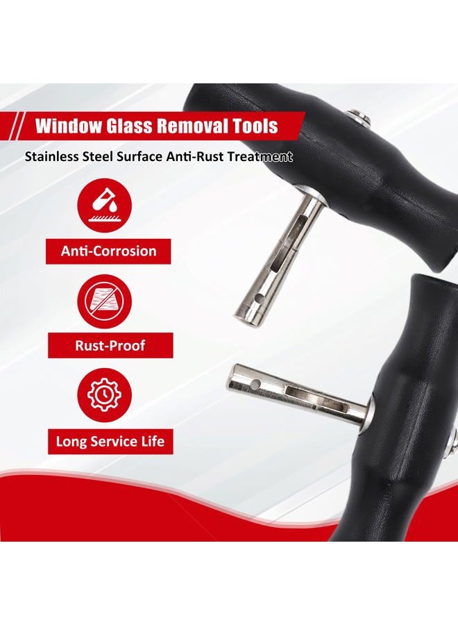 Acouto Windshield Removal Tool - Windshield Wire Cut Out Tool Car Windshield Removal Hand Tool Kit Window Glass Cutting Wire with Handles Professional Repair for Glass Removal - Image 4
