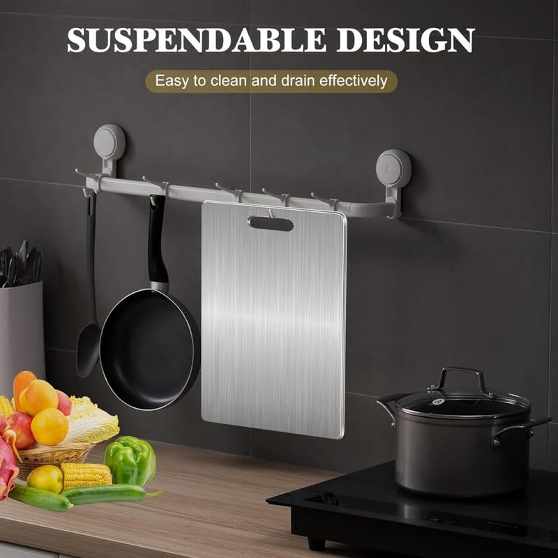 Puno Stainless Steel Chopping Board – Rustproof, Odor-Free & Knife-Friendly Cutting Board (31 x 21 cm) - Image 4
