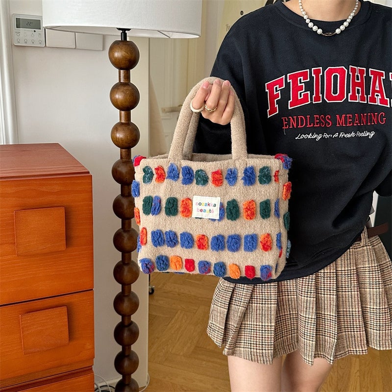 Carefully Selected Popular Crossbody Bag, Portable Shoulder Bag, Shopping Storage Bag, Fashionable Plush Bucket Bag, Women'S Bag - Image 4