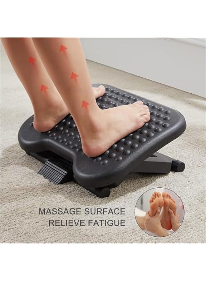 TRASSLE Adjustable Under Desk Footrest, Foot Rest for Under Desk at Work with Massage, Foot Stool Under Desk with 3 Height Position & 30 Degree Tilt Angle Adjustment for Home, Office - Image 3