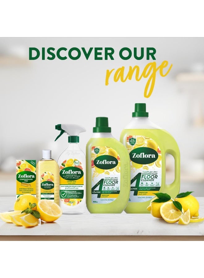 زوفلورا منظف ​​ومطهر للأرضيات مضاد للبكتيريا برائحة الليمون المنعشة 900 مل - Image 5
