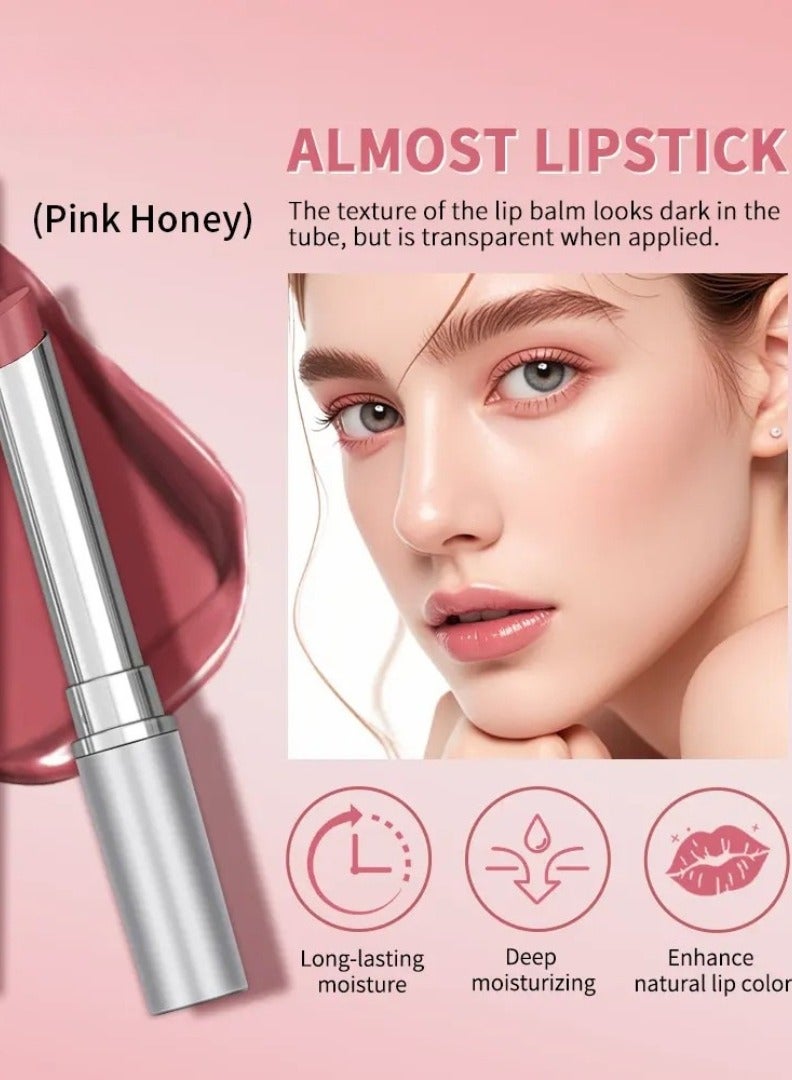 lakerain Almost Lipstick Pink Honey Tinted Lip Balm for Deep Moisturizing and Natural Lip Color Shiny Lip Balm Lipstick for Dry Lips Long Lasting Moisture Lip Oil 01 - Image 3