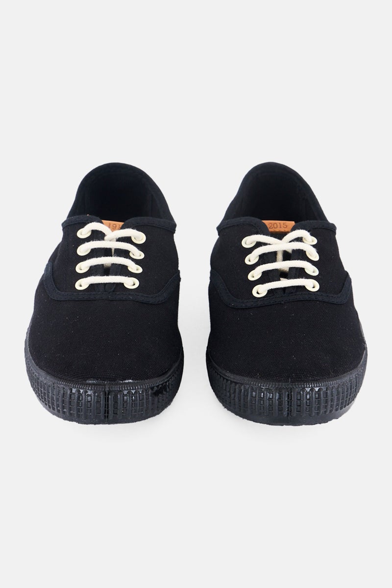 Victoria Women Limited Edition Canvas Lace Up Shoes, Black  - Image 4