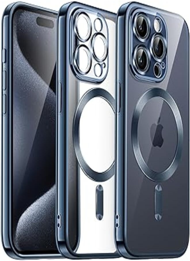 Generic - JETech Galvanised Case for iPhone 15 Pro Max 6.7 Inch, Camera Protection Full, Compatible with MagSafe Wireless Charging, Shockproof, Soft TPU Protective Case (Blue) - Image 1