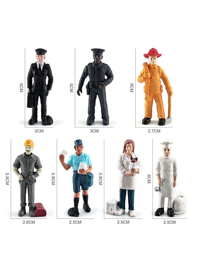 إسكدنيا مجموعة نماذج مباني المدن المصغرة حول العالم 10 قطع مع 7 تماثيل أشخاص، مجموعة ألعاب هدايا نماذج مباني المدن المصغرة (إجمالي 17 قطعة) - Image 5