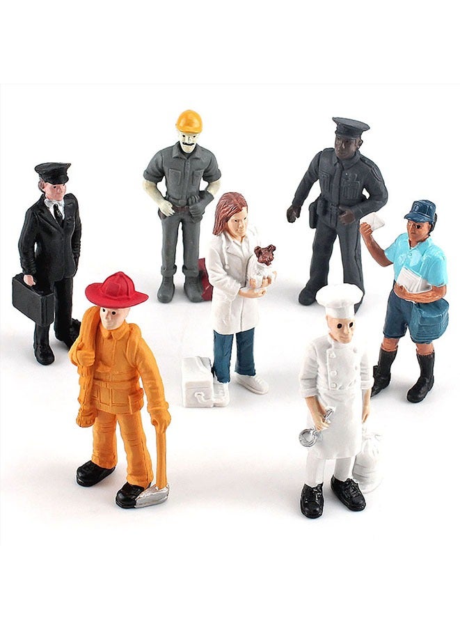 إسكدنيا مجموعة نماذج مباني المدن المصغرة حول العالم 10 قطع مع 7 تماثيل أشخاص، مجموعة ألعاب هدايا نماذج مباني المدن المصغرة (إجمالي 17 قطعة) - Image 3