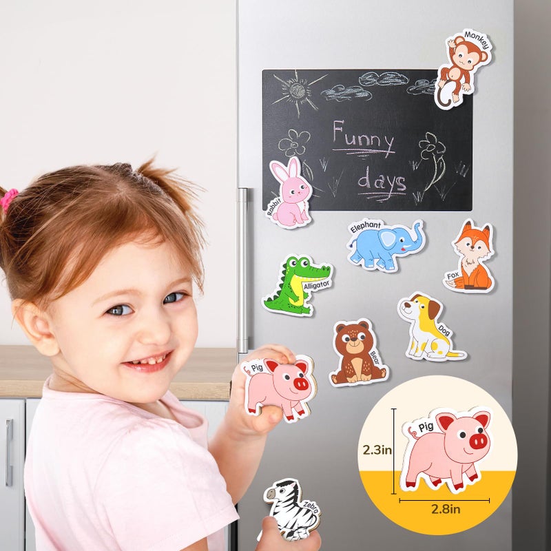 JoyCat Wooden Magnets for Kids â€“ 26 Cute A-Z Animals Fridge Magnets for Toddlers, Large Magnetic Animal Refrigerator Toys, Fun Educational Learning Gifts for Toddlers 2 3 4 5 Years Old - Image 5