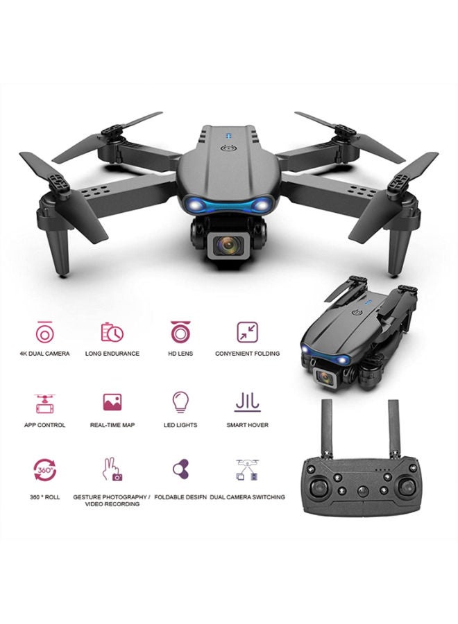 Generic E99 K3 PRO Drone 4K High Definition Camera Avoidance Profesional Flight Foldable Height Keeps Mini Drone Helicopter Toy- BLACK  - Image 2