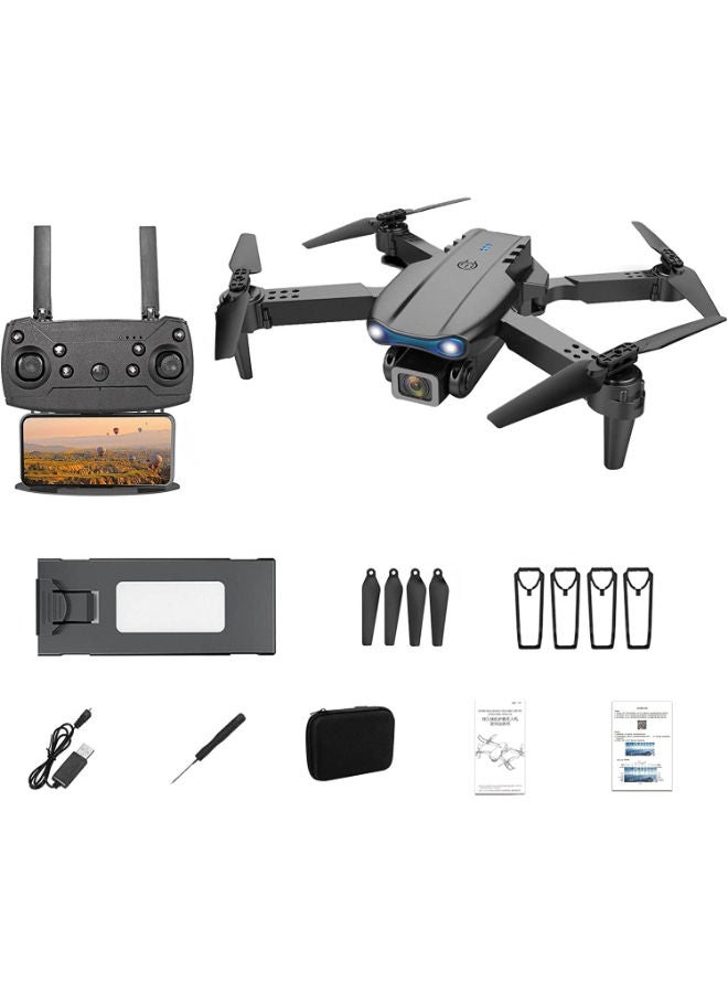 Generic E99 K3 PRO Drone 4K High Definition Camera Avoidance Profesional Flight Foldable Height Keeps Mini Drone Helicopter Toy- BLACK  - Image 1