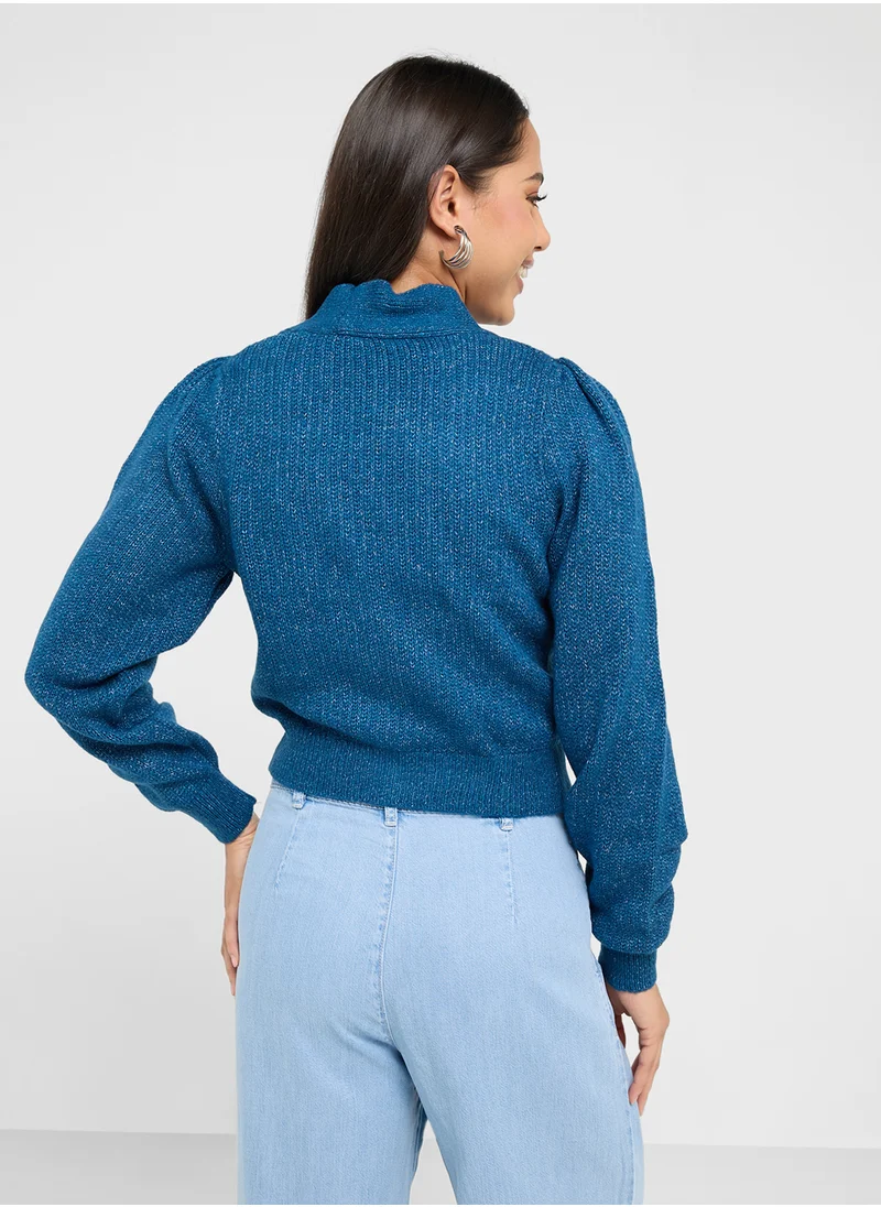 ترينديول Knitted Crop Cardigan