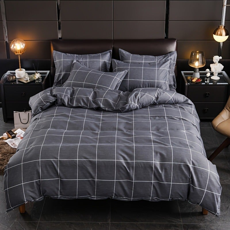 Retro Minimalist Nordic Style Striped Duvet Cover Three-Piece Set, Duvet Cover + 2 Pillowcases, Softer, More Skin-Friendly, More Breathable Duvet Cover Bedding, Suitable for All Seasons - Image 3