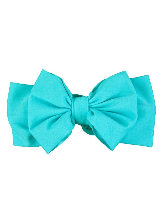 RuffleButts Bright Aqua Swim Bow Headband - One Size - Image 1