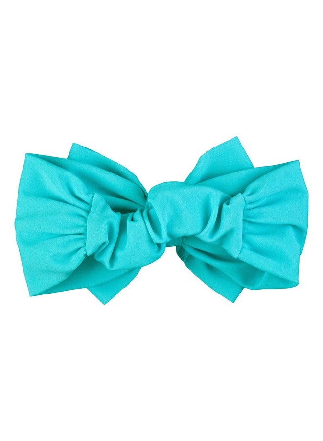 RuffleButts Bright Aqua Swim Bow Headband - One Size - Image 2