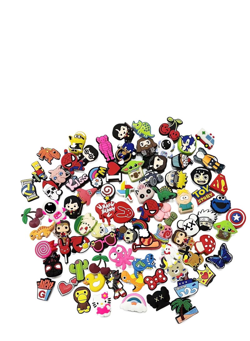 Shoe Decoration Charms, 100 Pcs Random Different Charm for Crocs Hole Buckle Party Favors ​Mini Bracelet Wristband Men Women Kid - Image 2